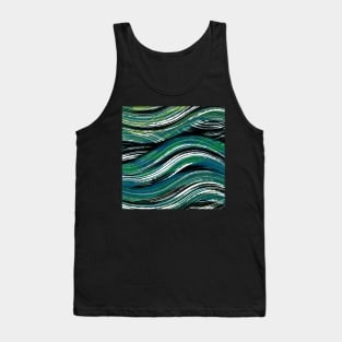 Makin’ Earthy Water Waves | Digital Pattern | Bold Blue, Green and Teal Tank Top